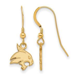 14k Gold Plated Silver Texas State University Dangle Earrings